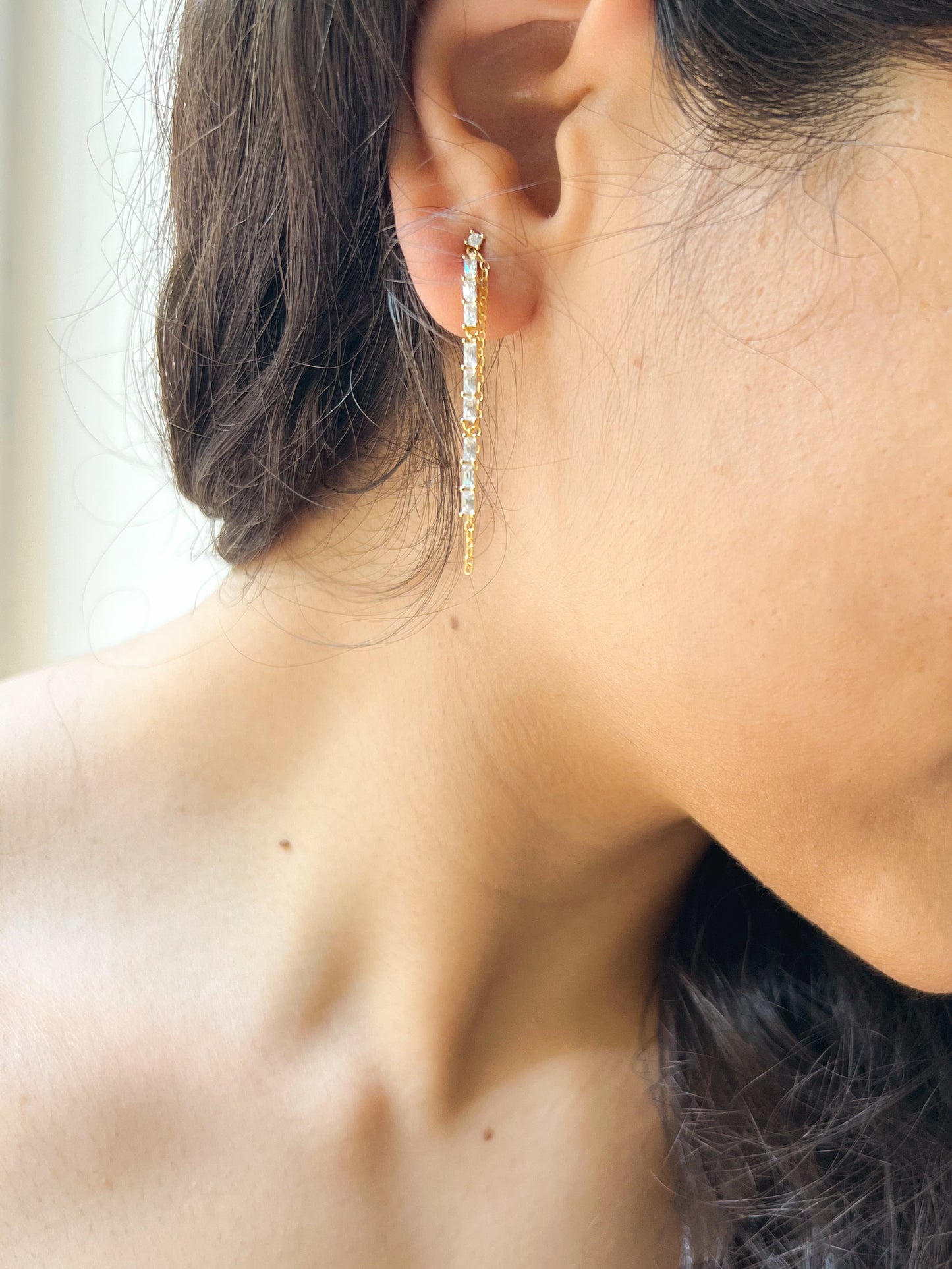 Constellation danglers in 18k gold plated silver