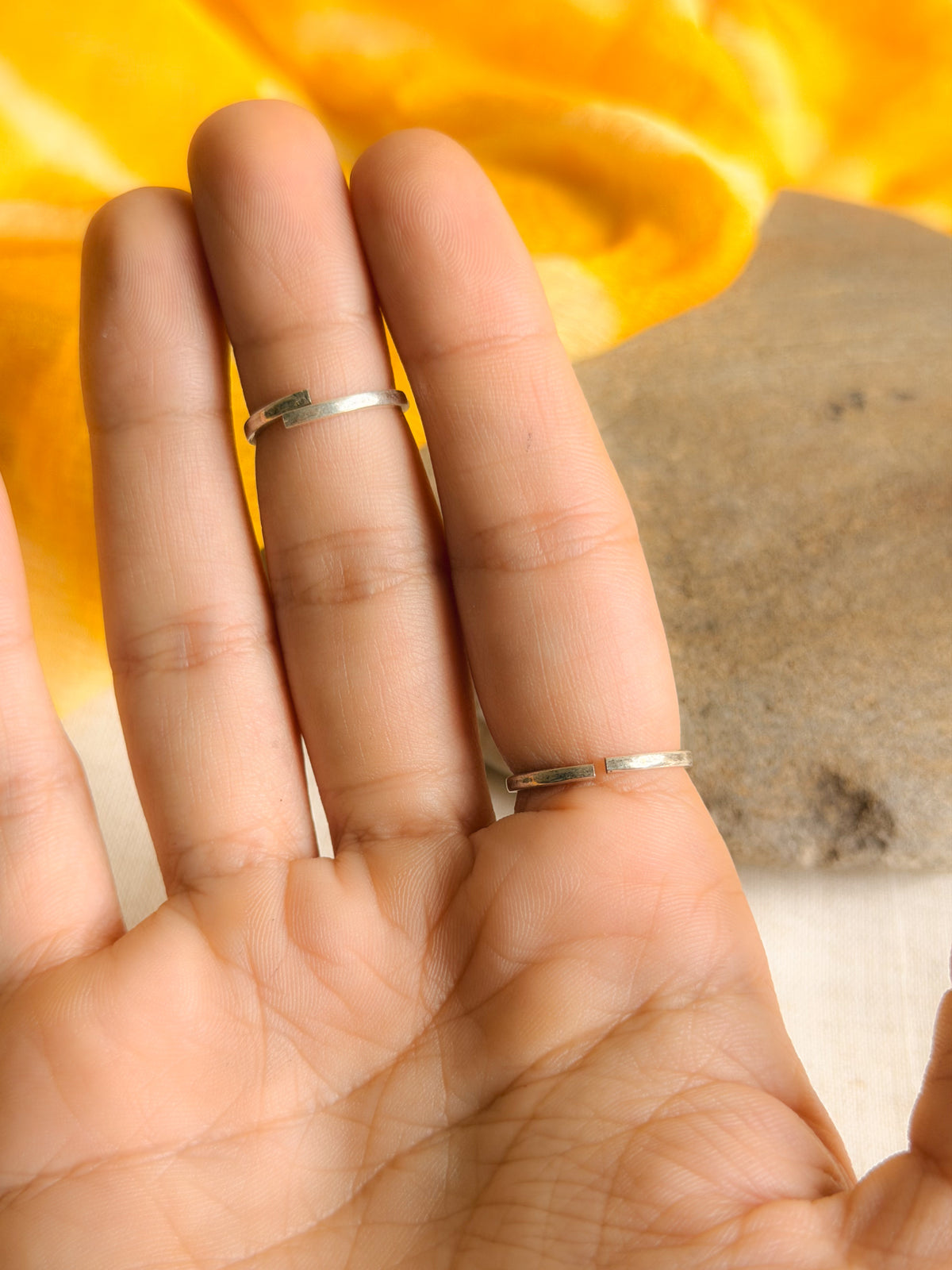 Sitara adjustable midi/finger rings in silver