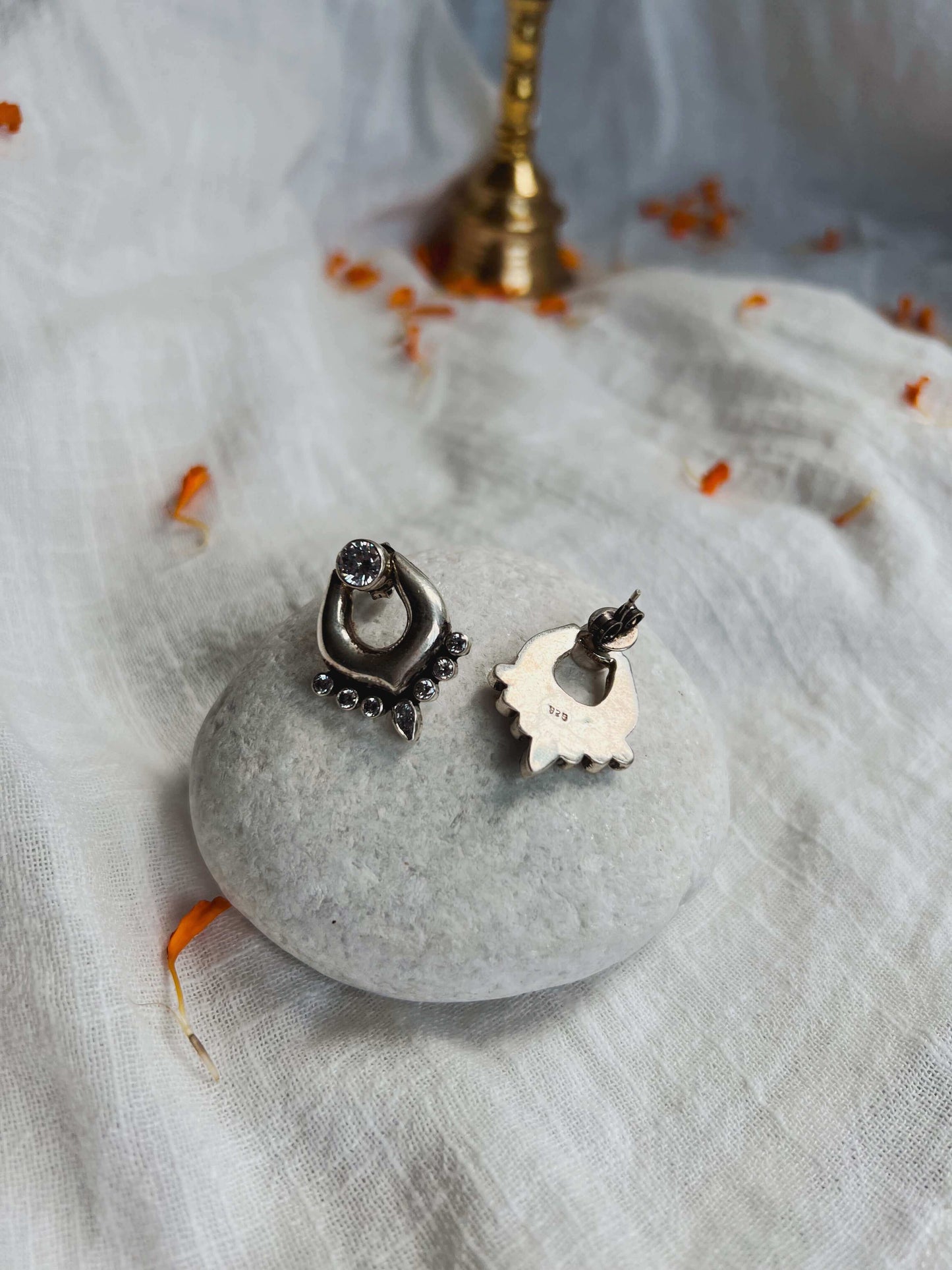 Tilaka studs with zircons