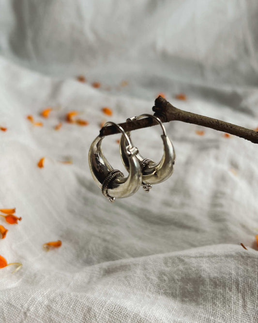 Chand silver hoops with rope detail