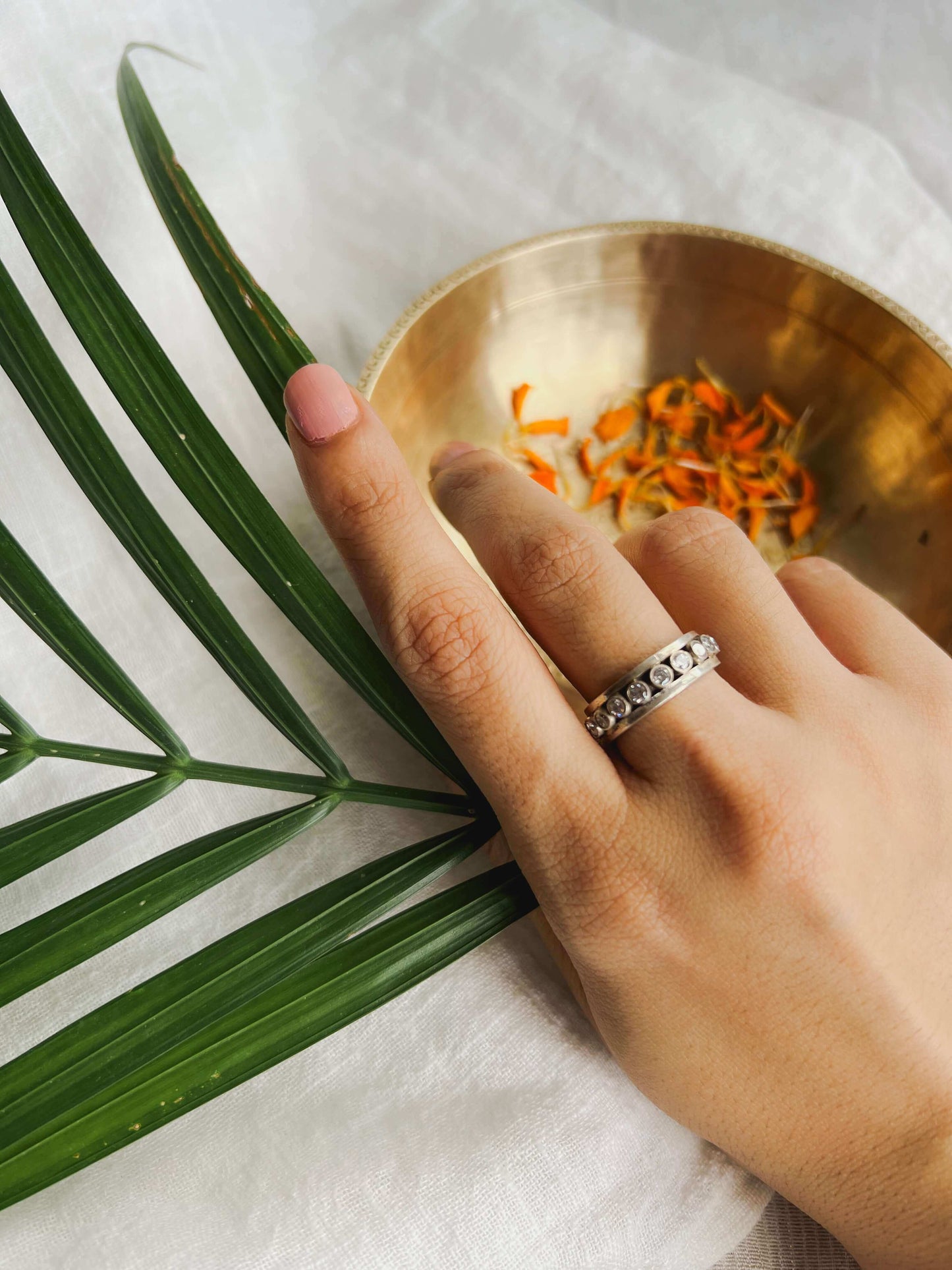 Mohini silver ring with zirconia