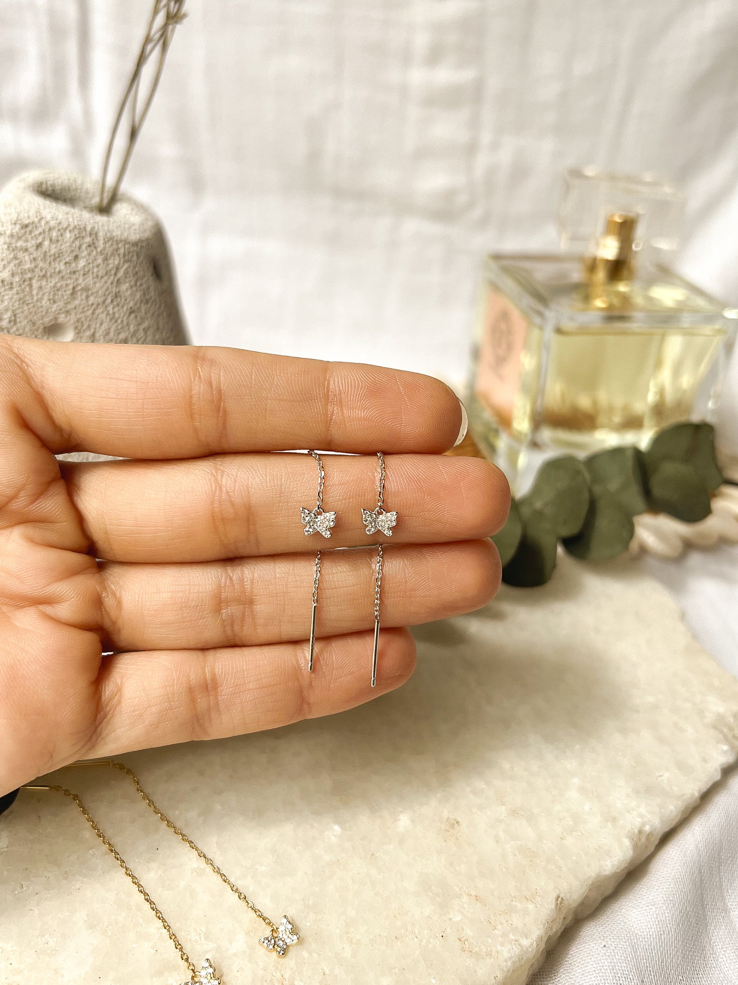 Papilion threader in sterling silver