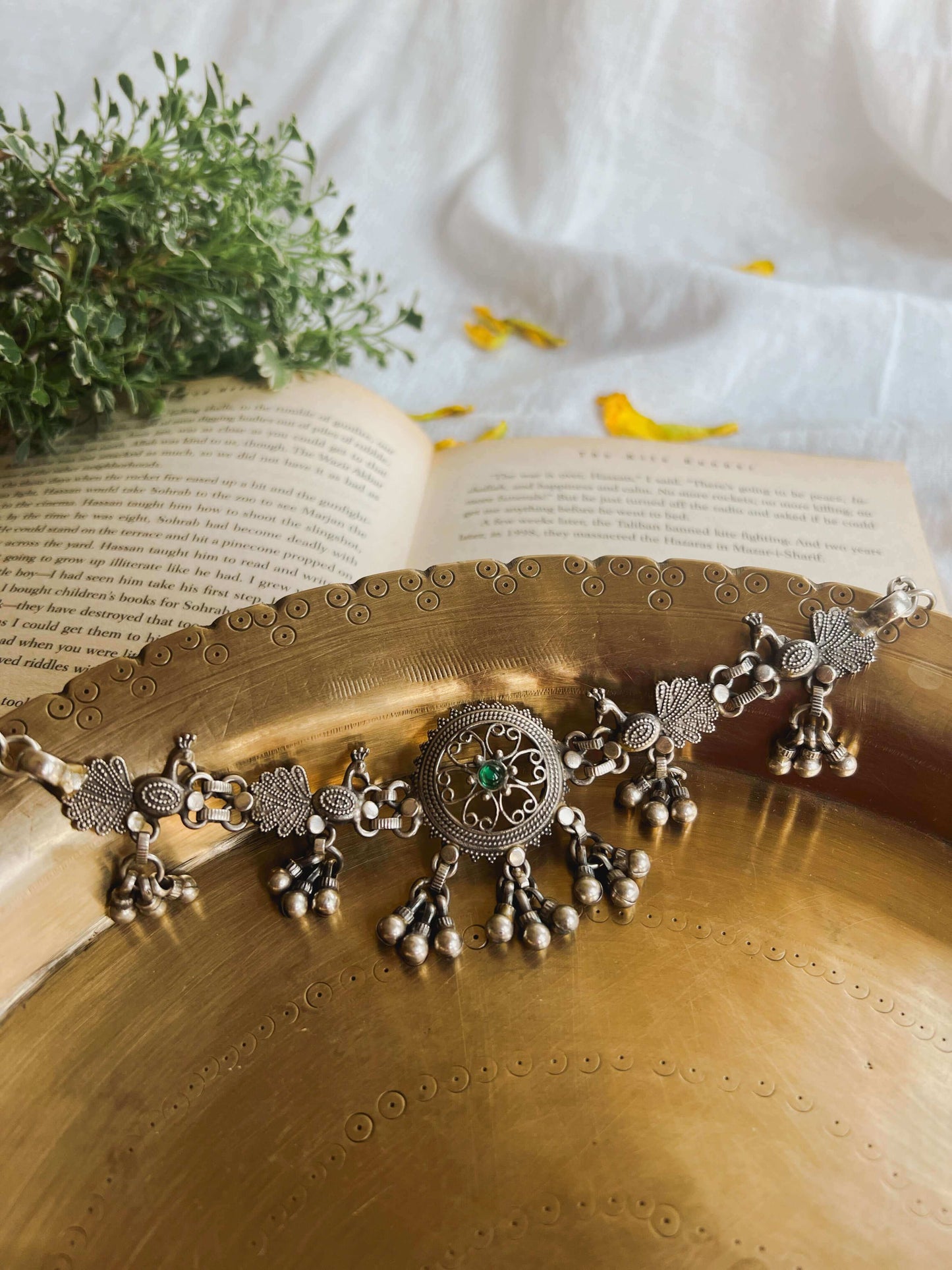 Mayur silver choker with ghunghroo detail