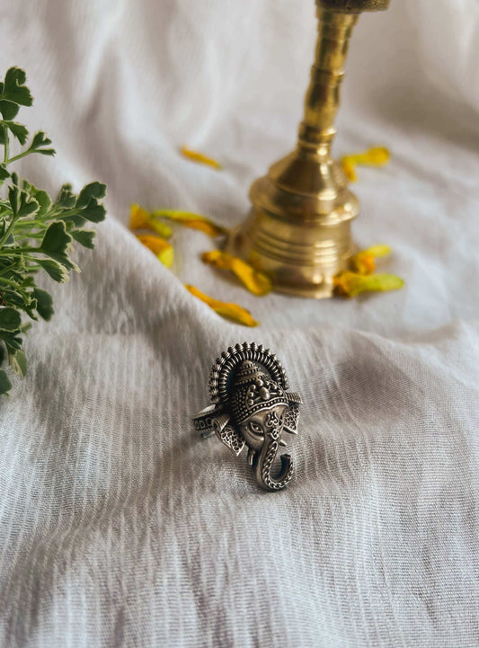 Ameya intricate detail ganpati ring