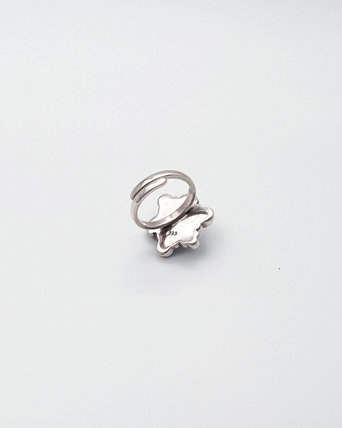 Elakshi silver ring with polki and zircons