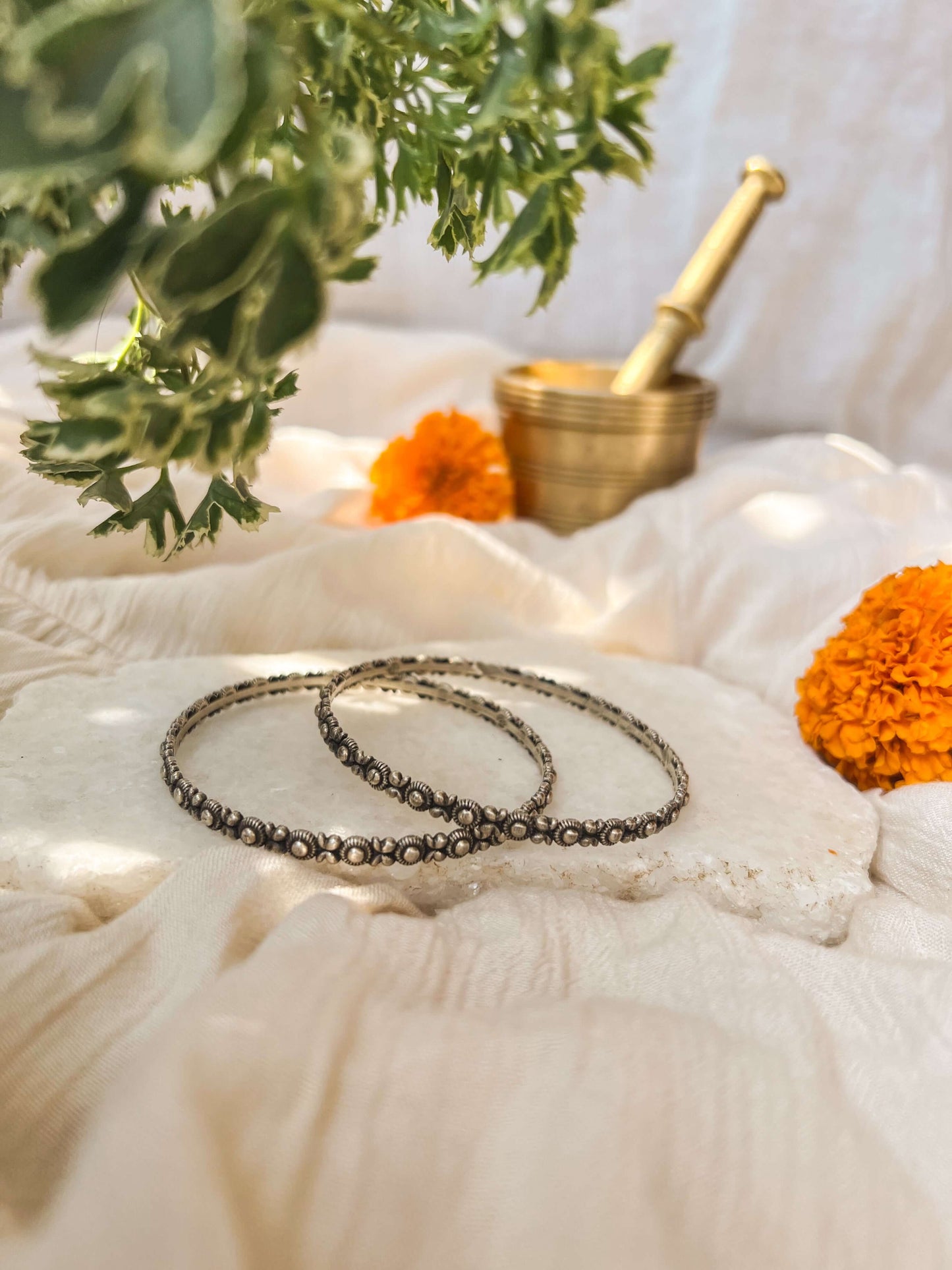 Dhanashri oxidised silver bangles (for a pair)