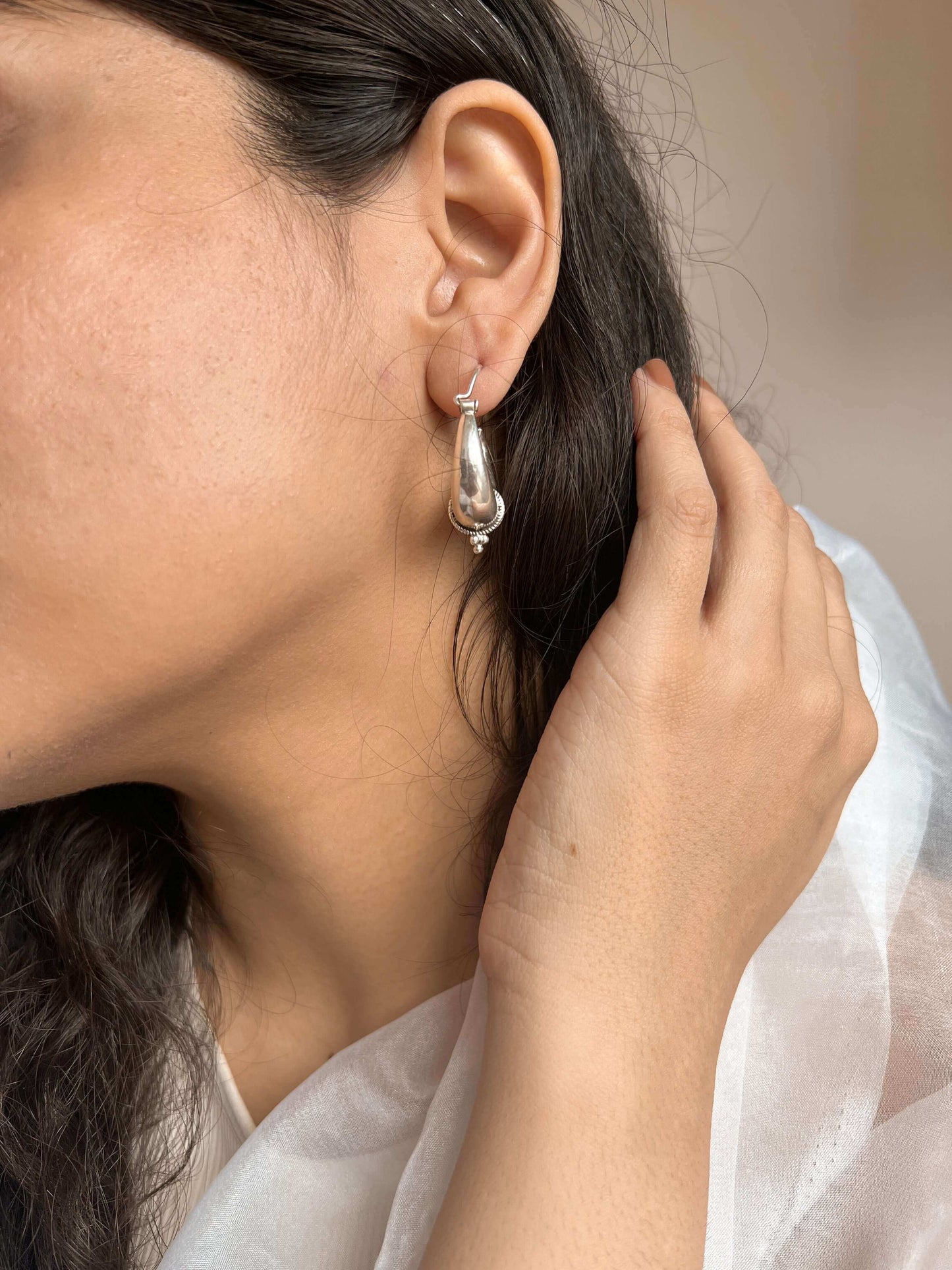 Chand silver hoops with rope detail