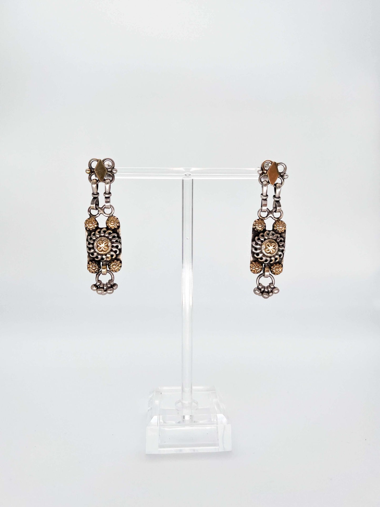 Loka dual tone silver earrings