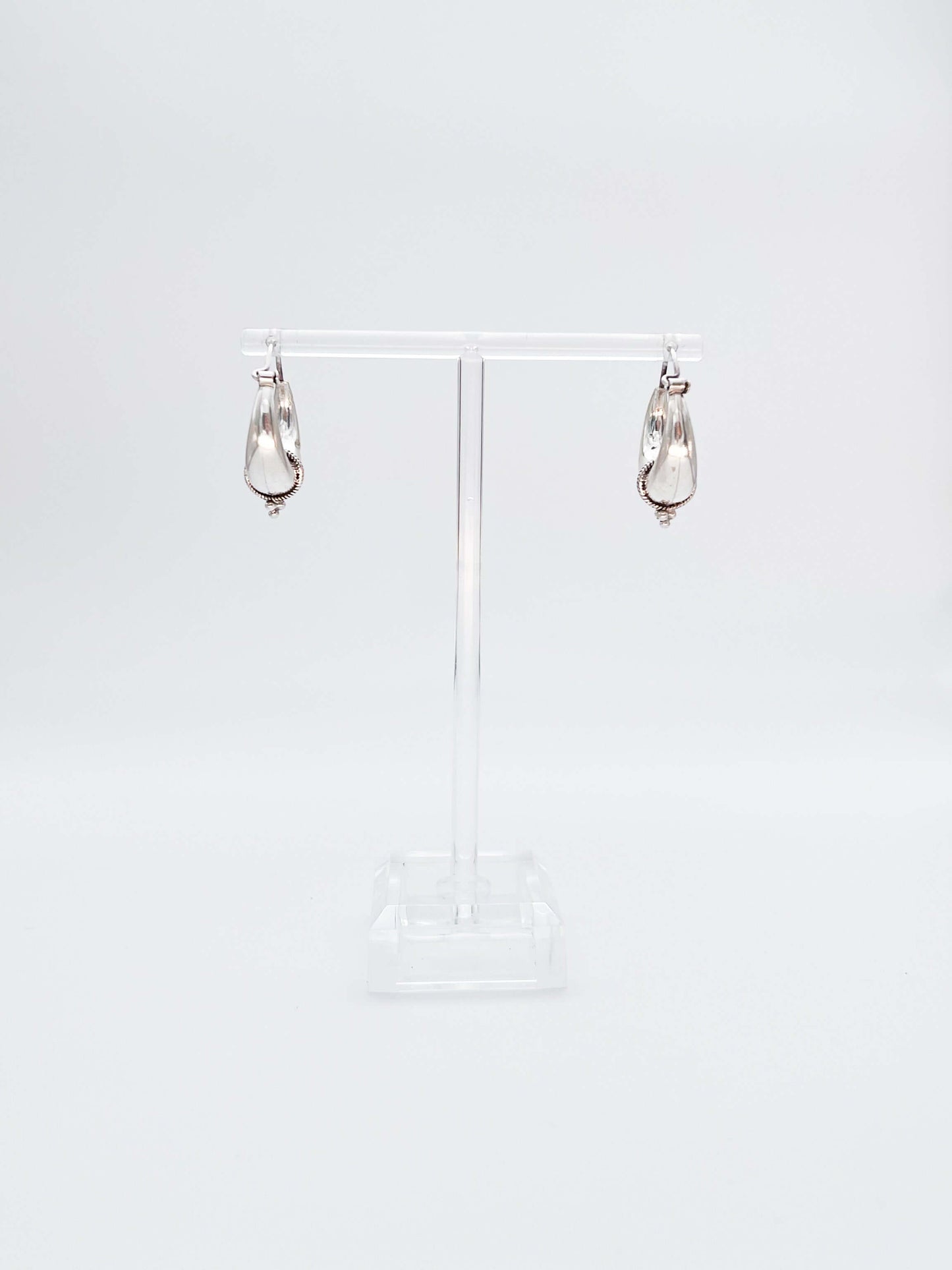 Chand silver hoops with rope detail