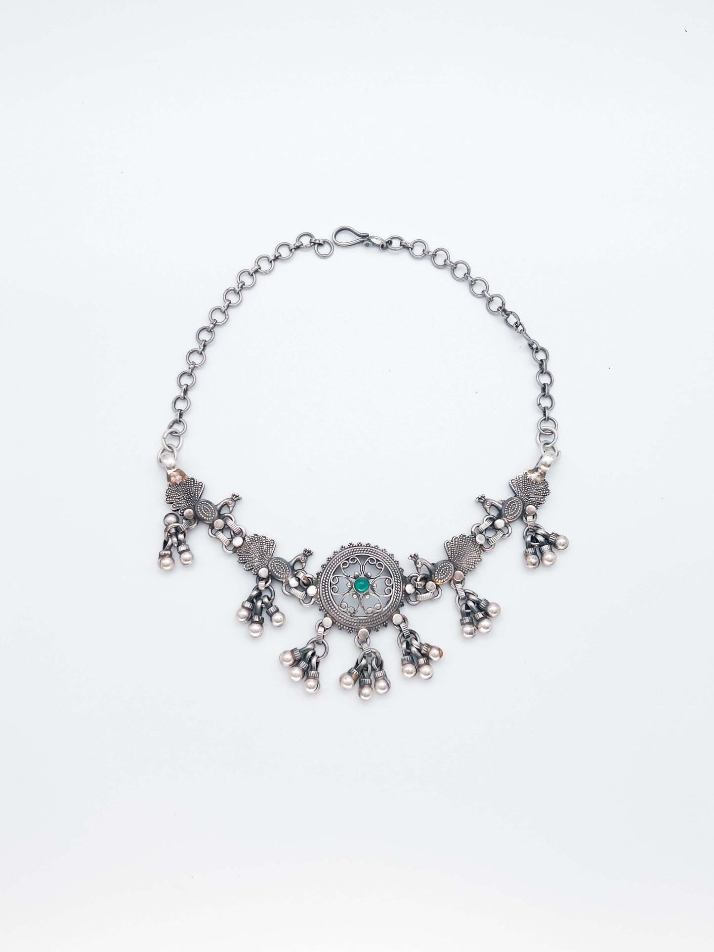Mayur silver choker with ghunghroo detail