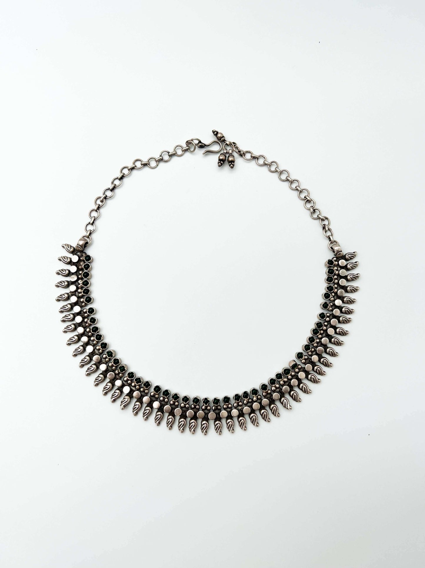 Sadhya silver necklace set in temple style