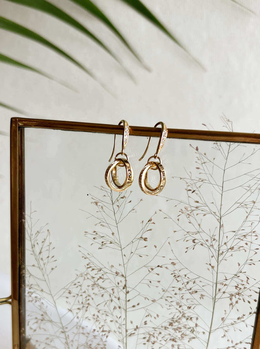 Vida gold plated silver danglers with zircons