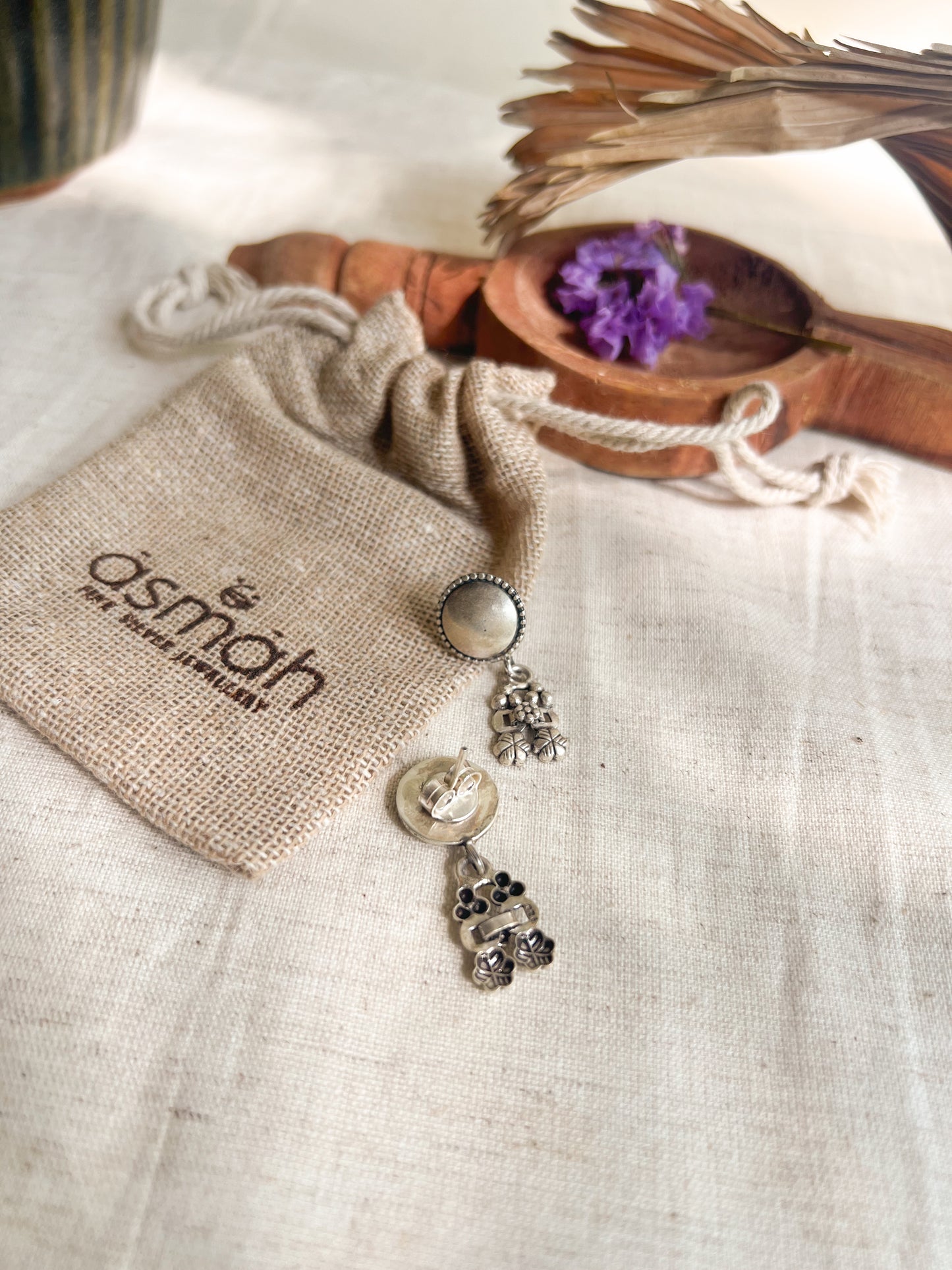 Lasya mini danglers in sterling silver