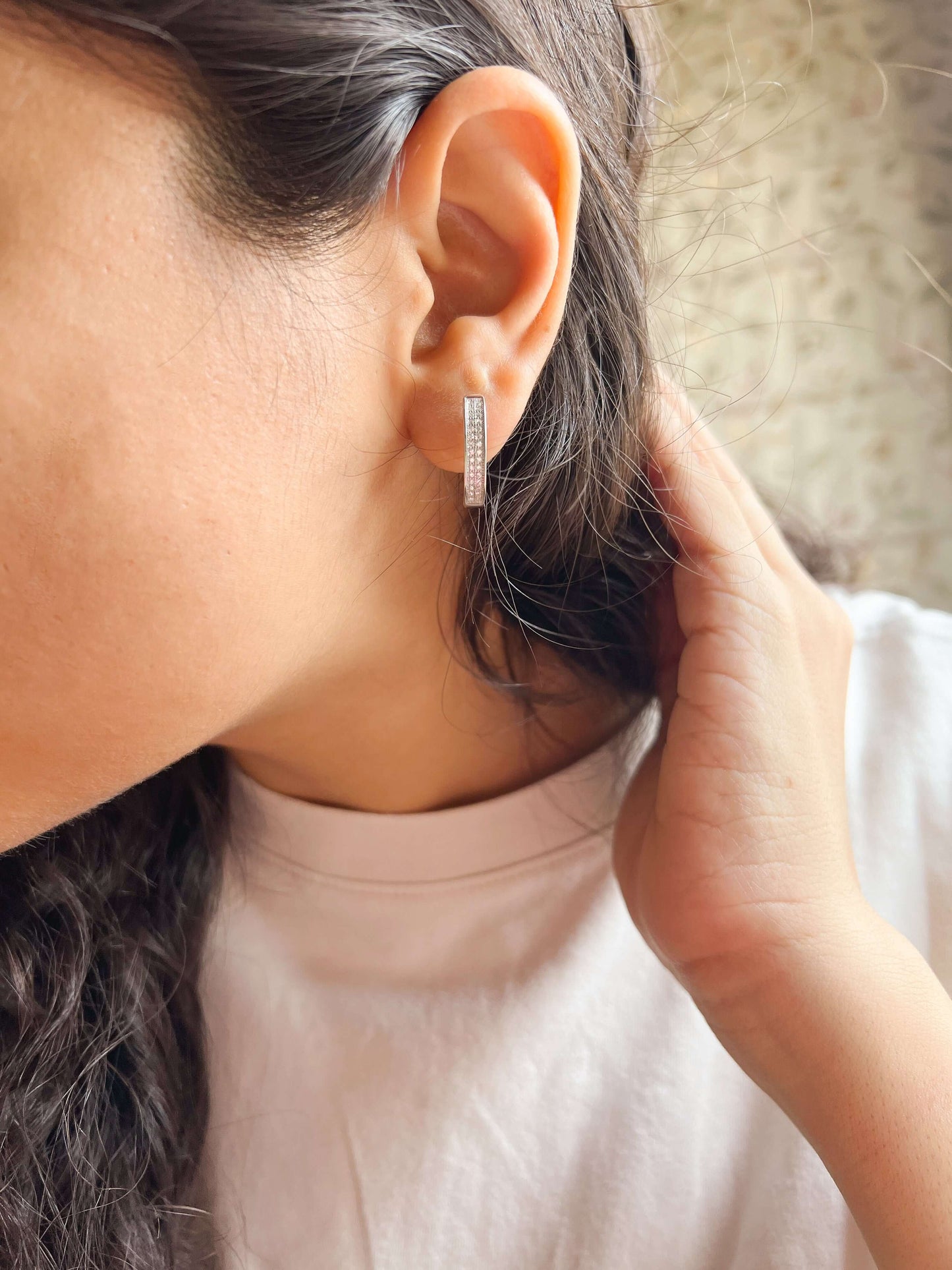 Sienna 925 silver mini loops with zircon