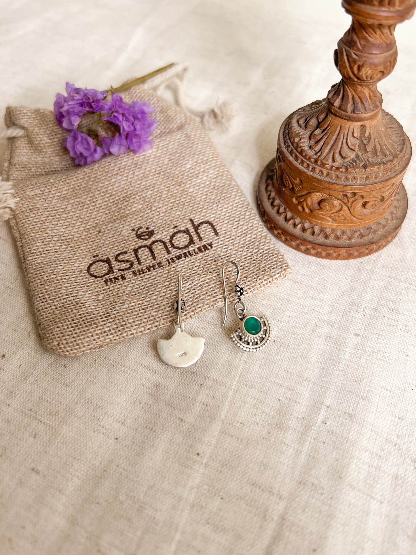 Kamya fish hook earrings in silver