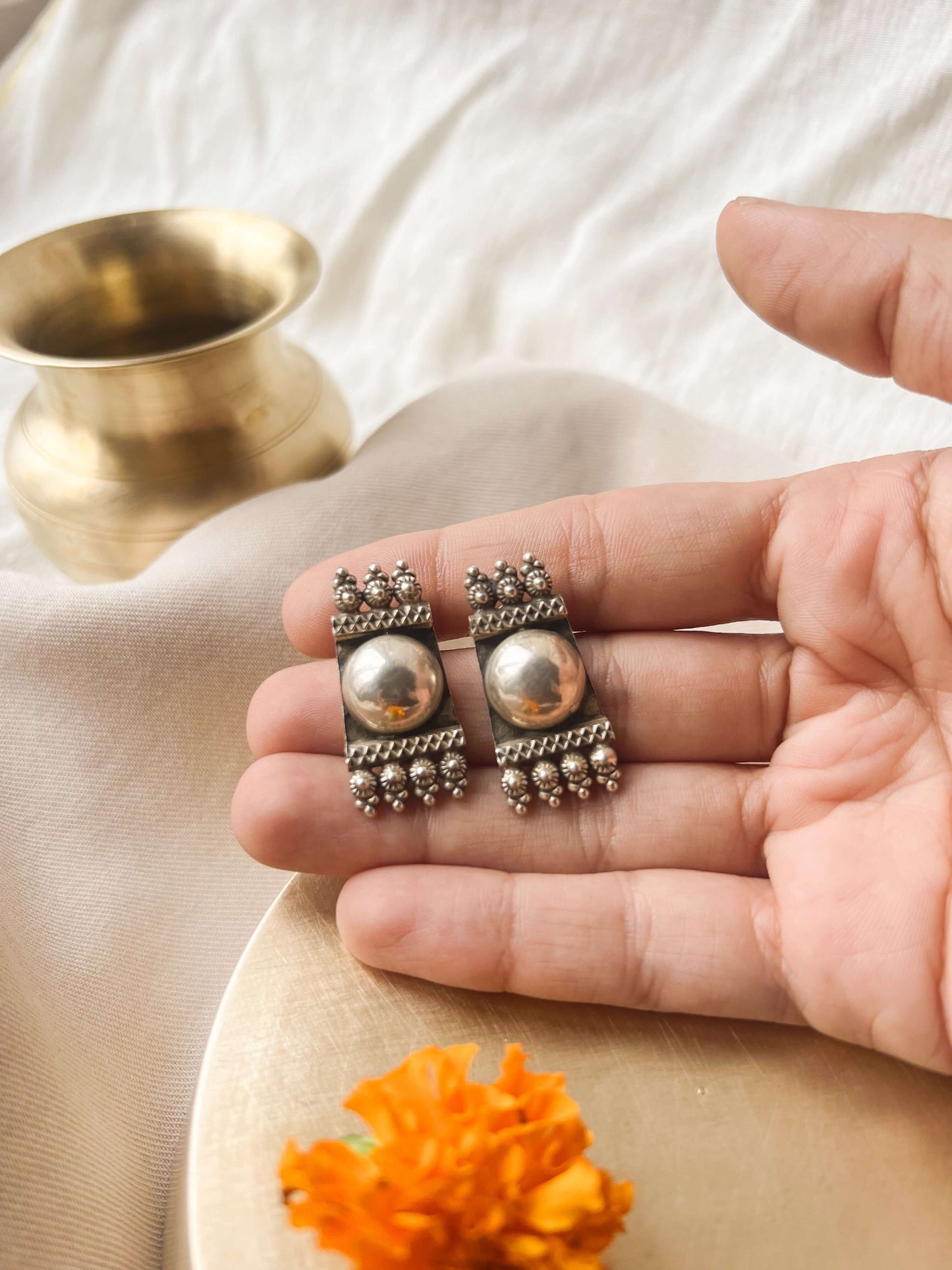 Jharokha silver studs