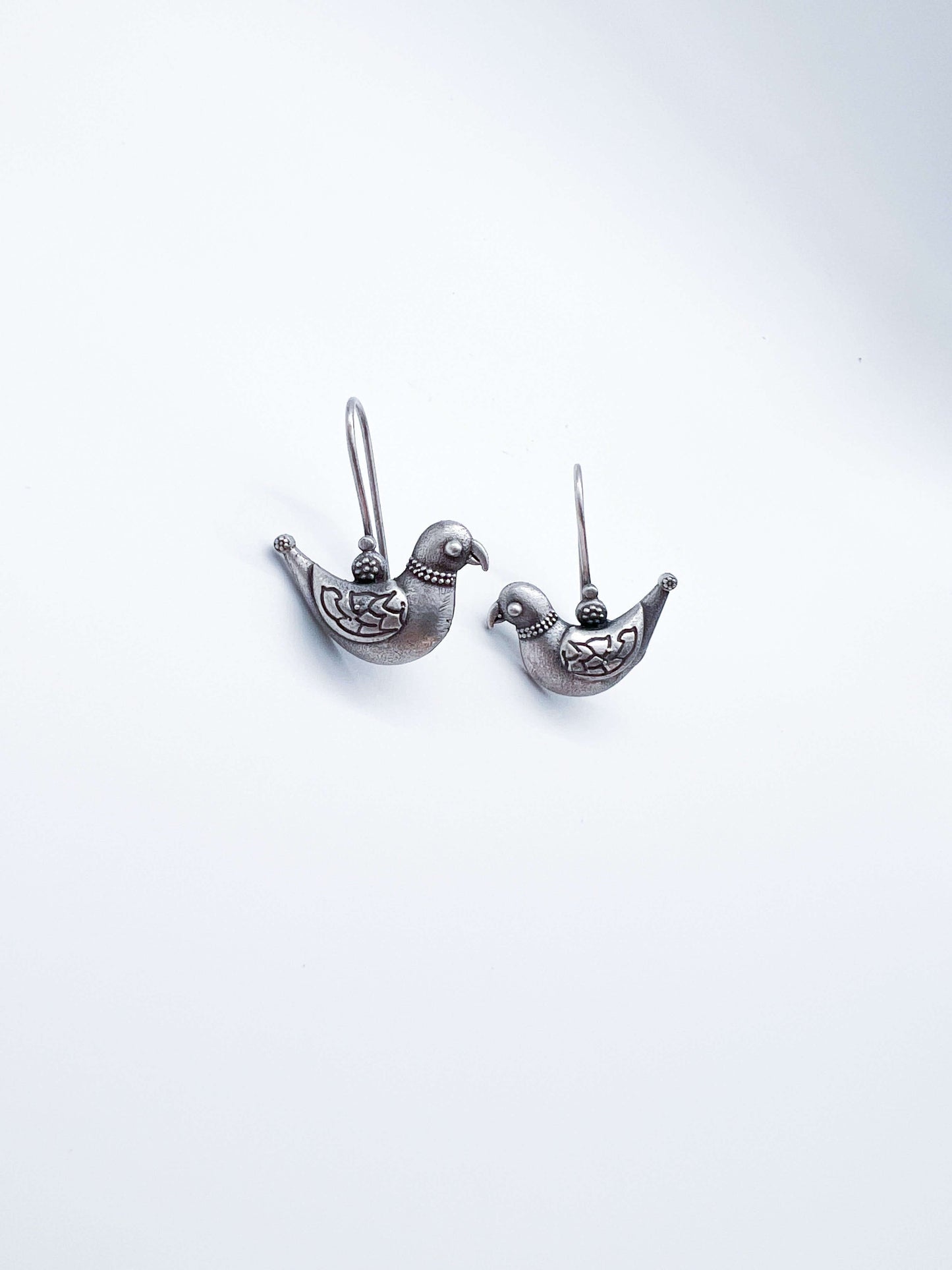 Tota maina oxidised earring with fish hook