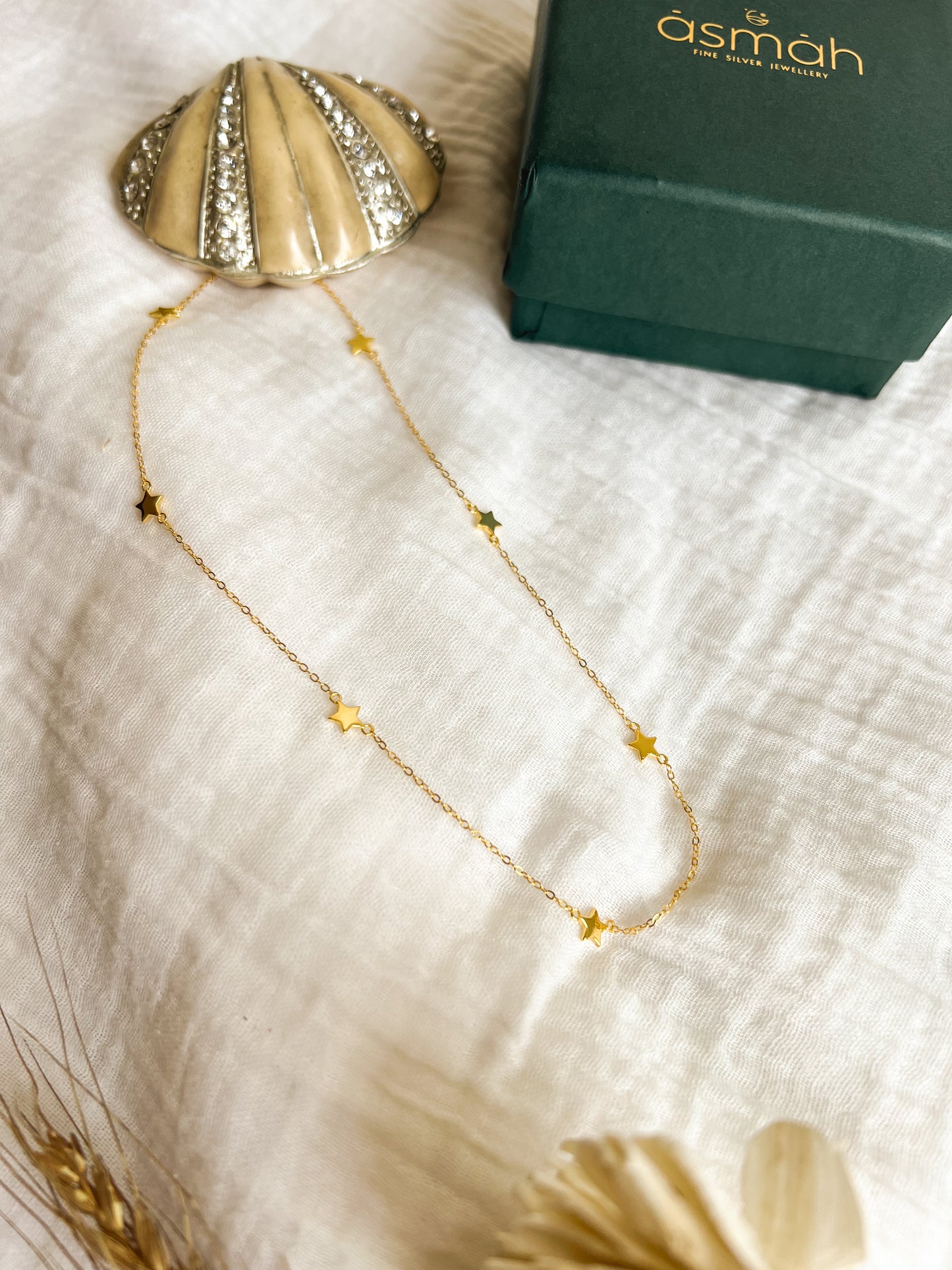 Galaxia gold plated silver chain with adjustable closure