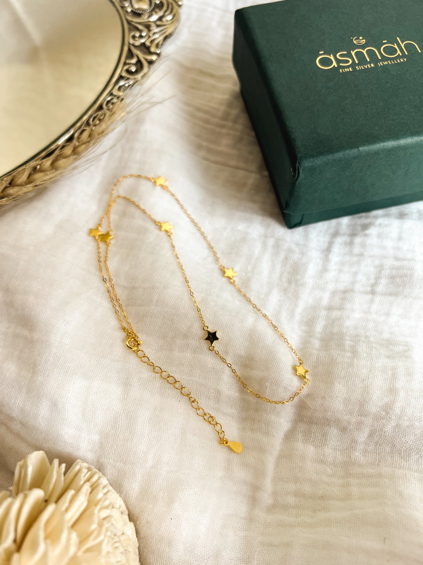 Galaxia gold plated silver chain with adjustable closure