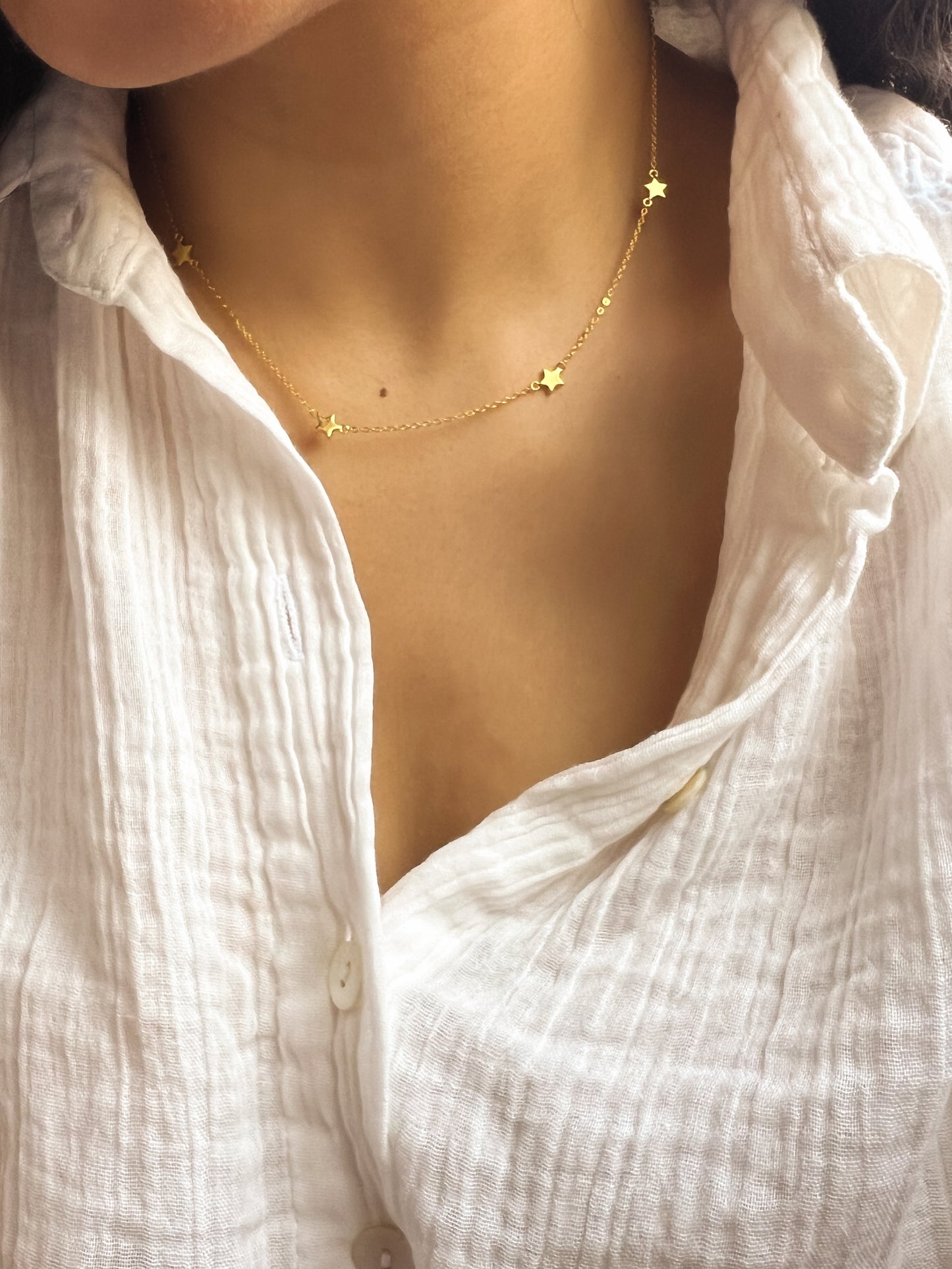 Galaxia gold plated silver chain with adjustable closure