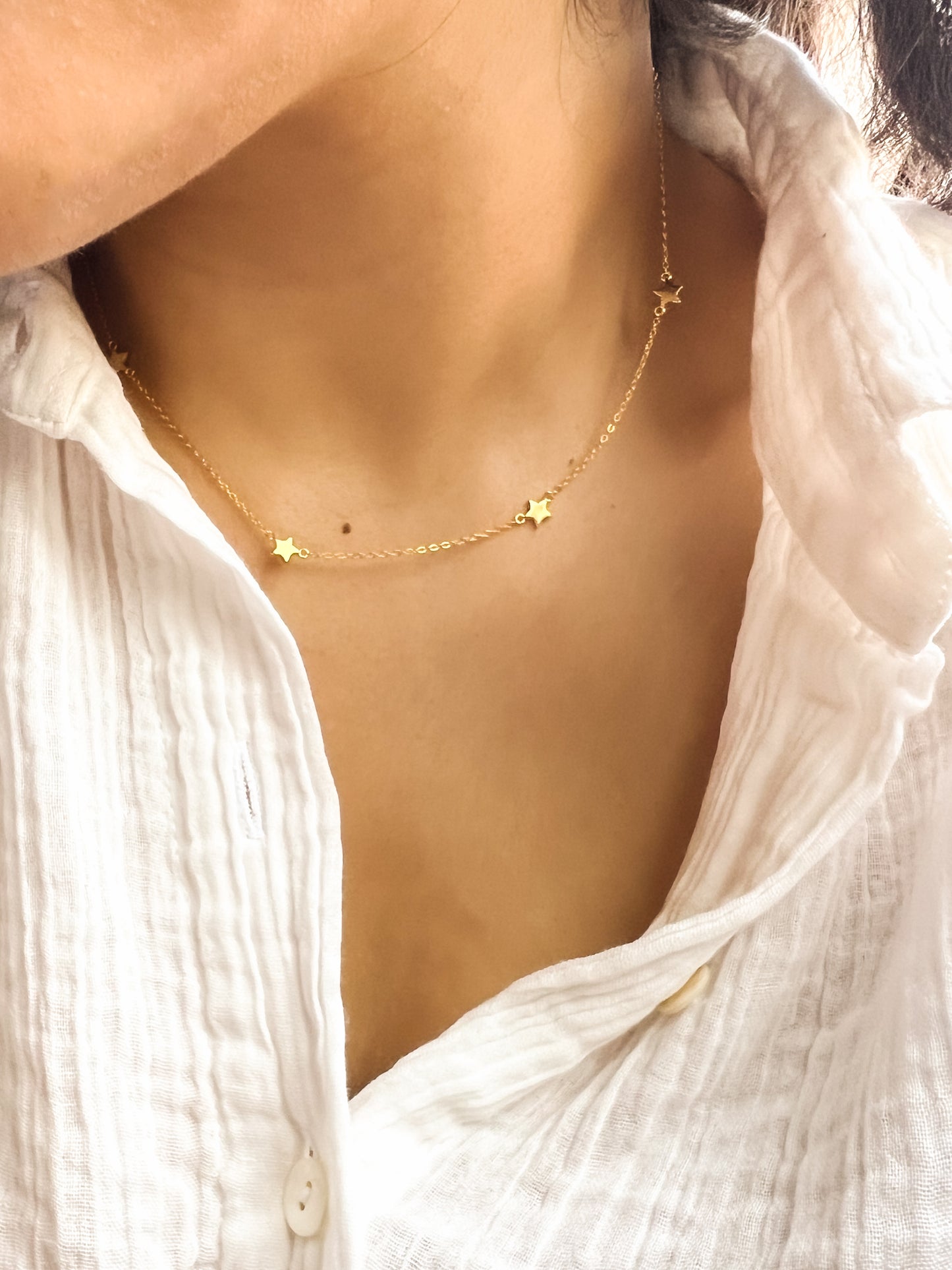 Galaxia gold plated silver chain with adjustable closure