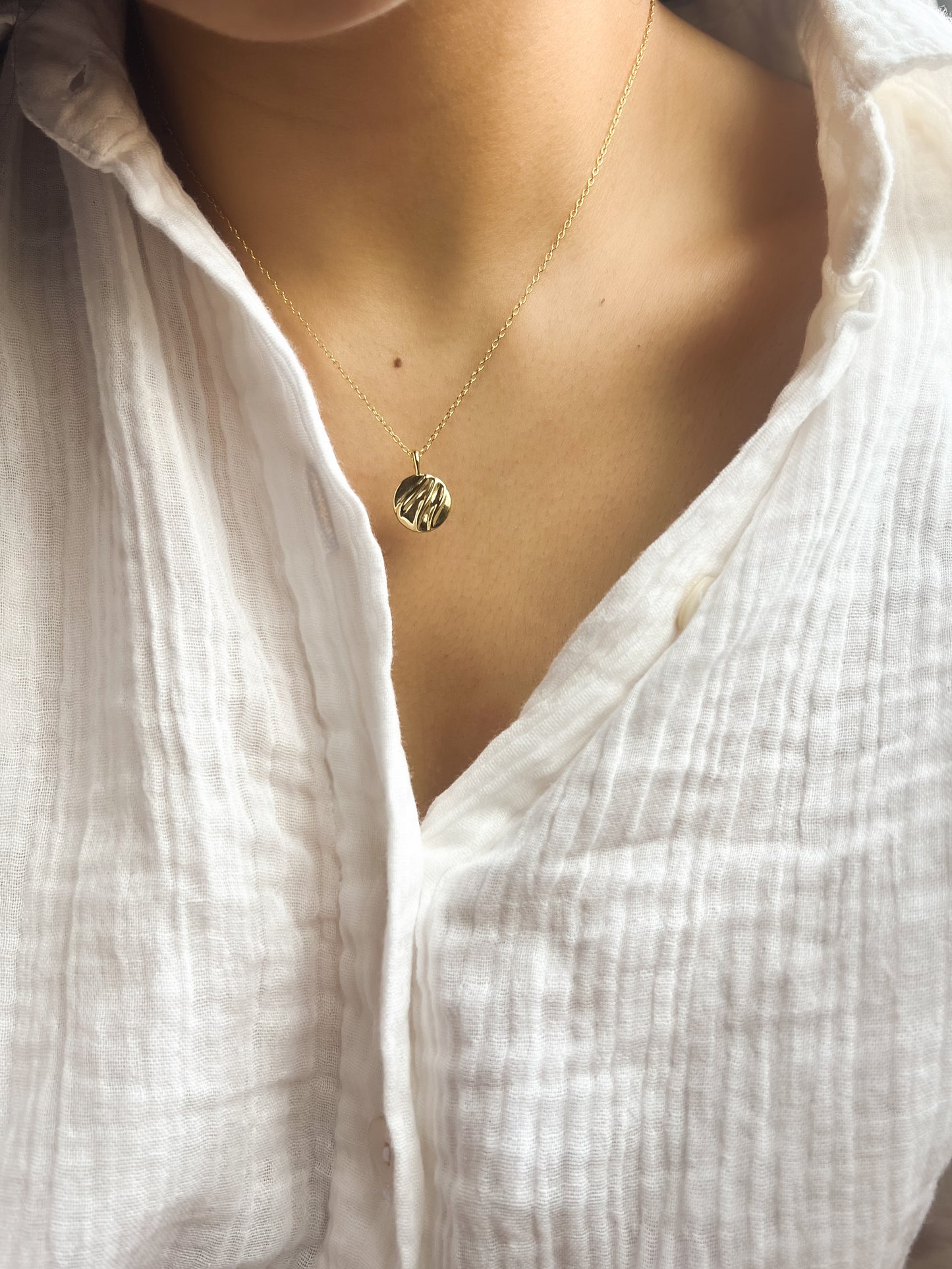 Medallion charm gold plated silver chain