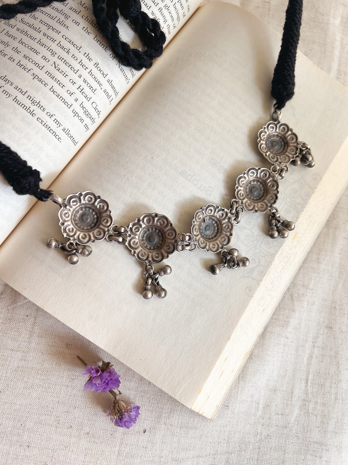 Zahra oxidised silver choker with ghunghroo