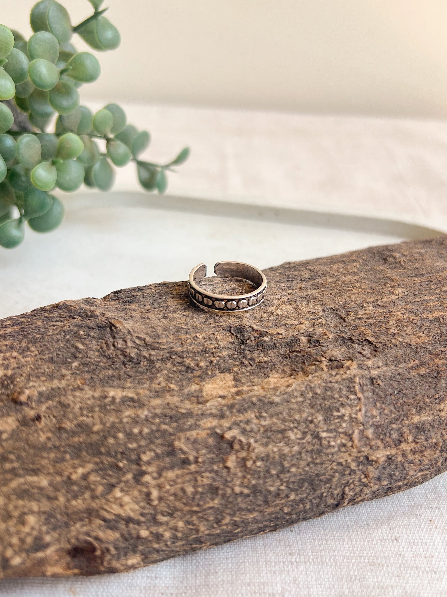 Dilbahar oxidised silver ring (adjustable)