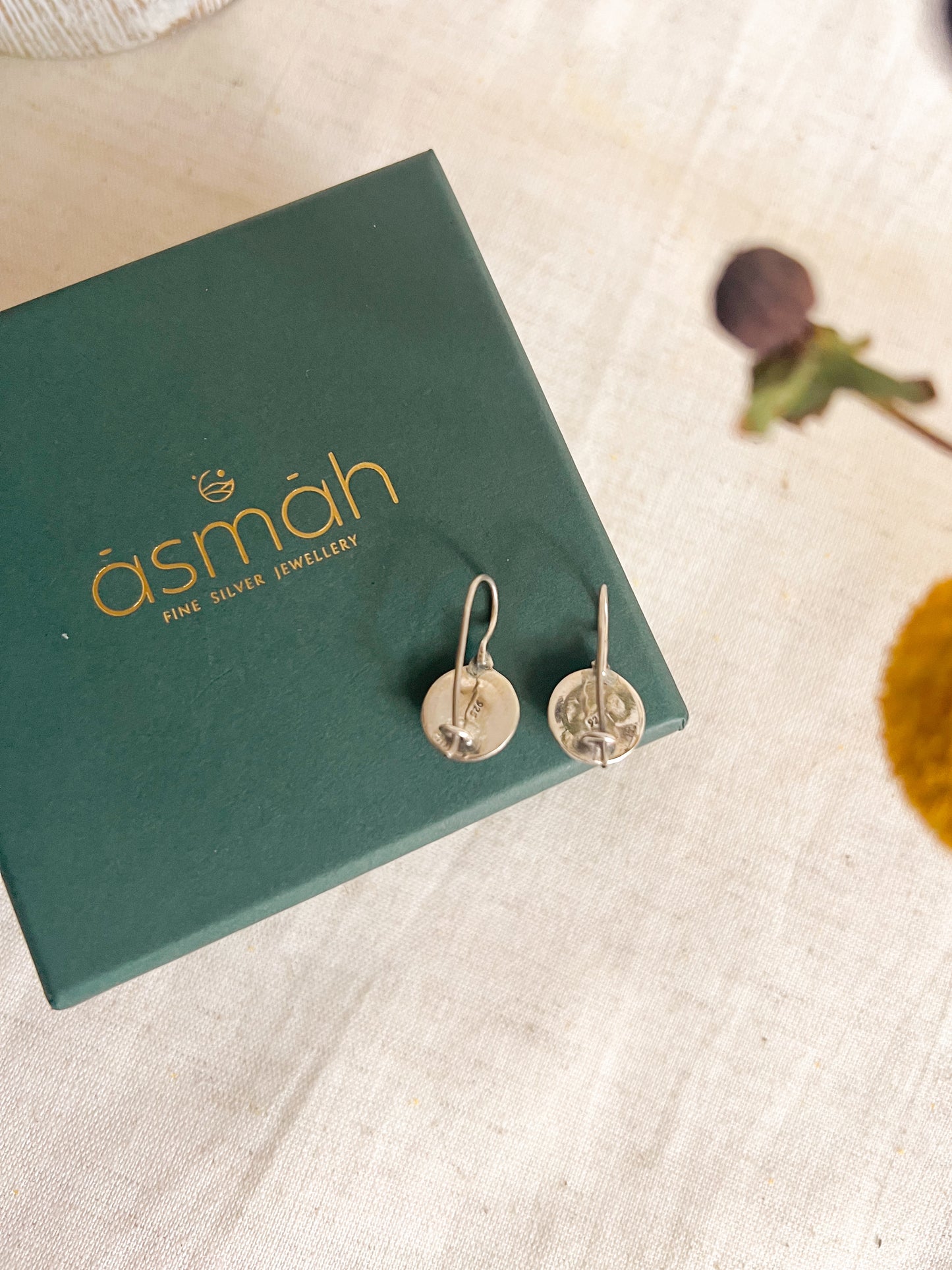 Mehwish fish hook in silver with drop (2 color variants )