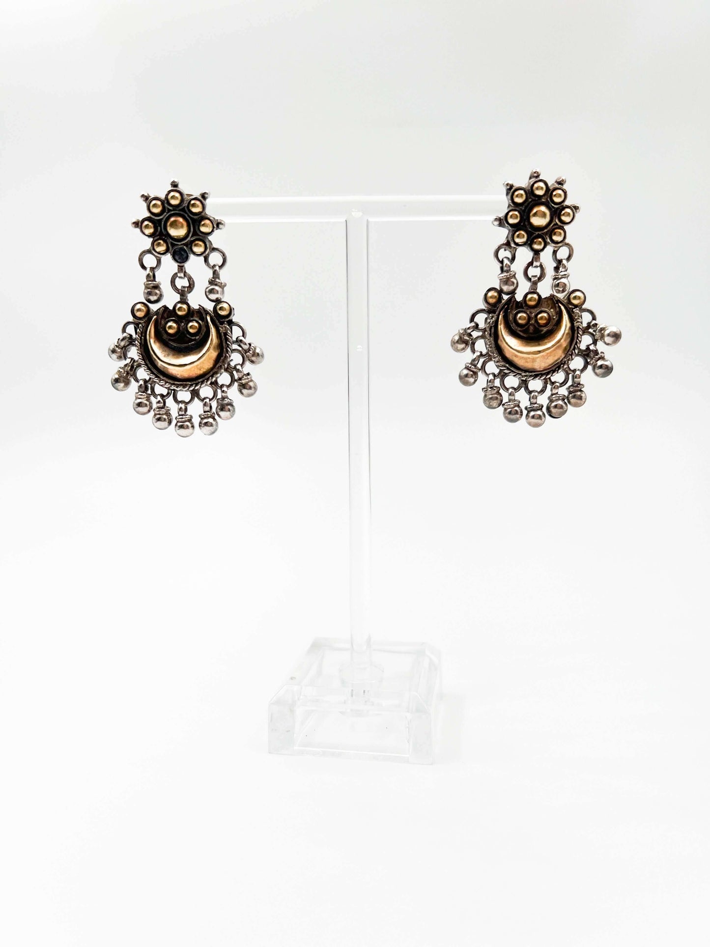 Chandrika dual tone earrings with ghunghroo detail