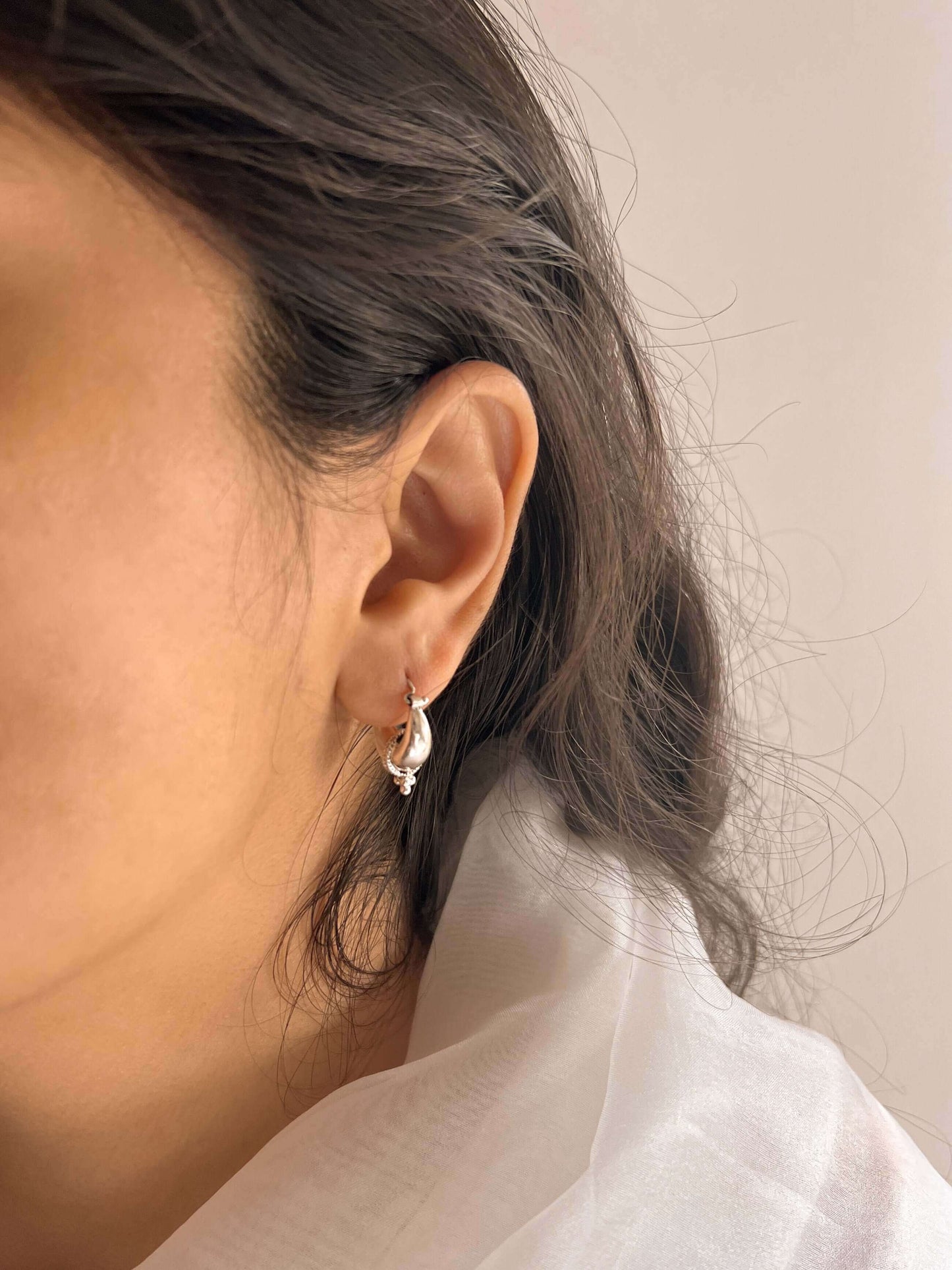 Chand silver hoops with rope detail