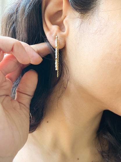 Constellation danglers in 18k gold plated silver