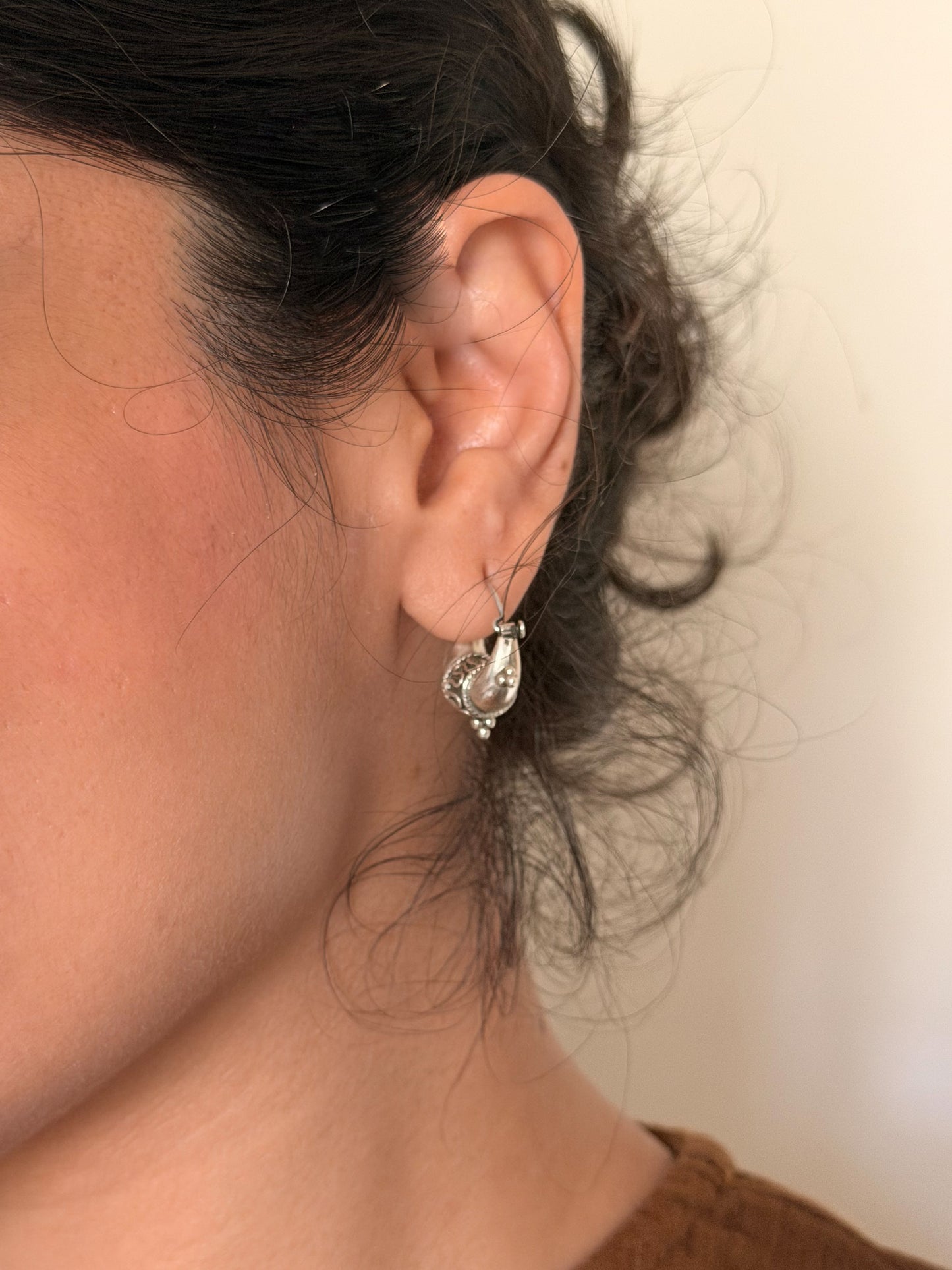 Ardha chand bali in sterling silver
