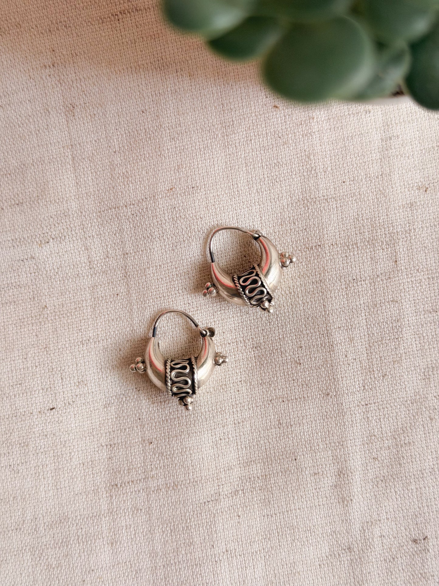 Ardha chand bali in sterling silver