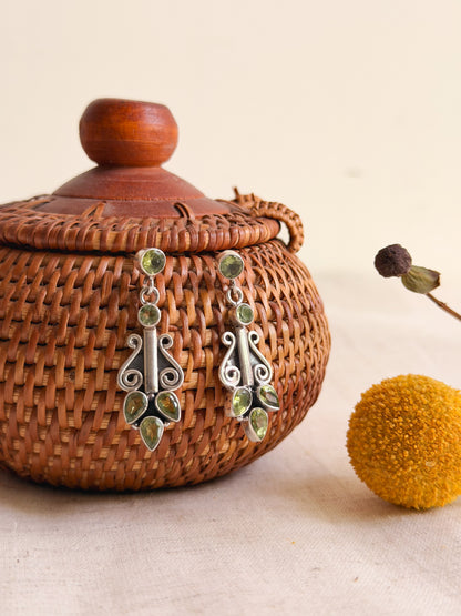Saraj silver danglers with gemstones (2 color variants)