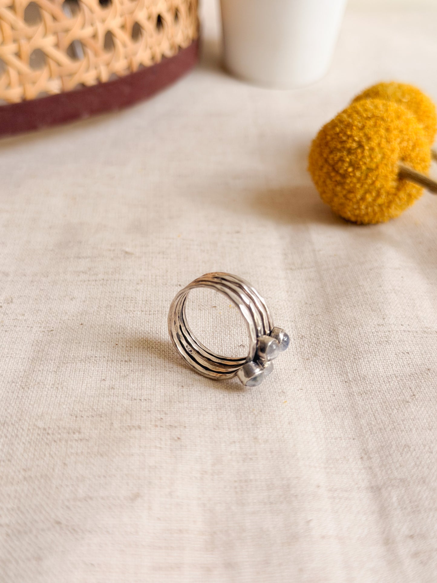 Rekha silver ring with gemstones ( 2 variants )