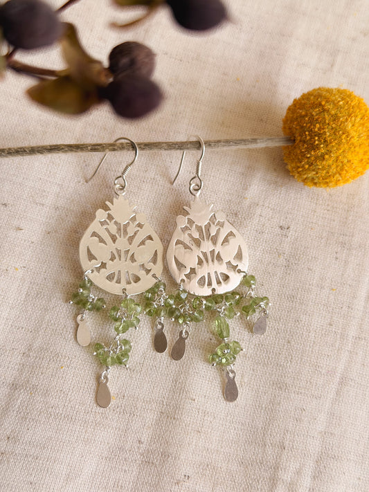 Jaali silver earring with fish hook (2 colors)
