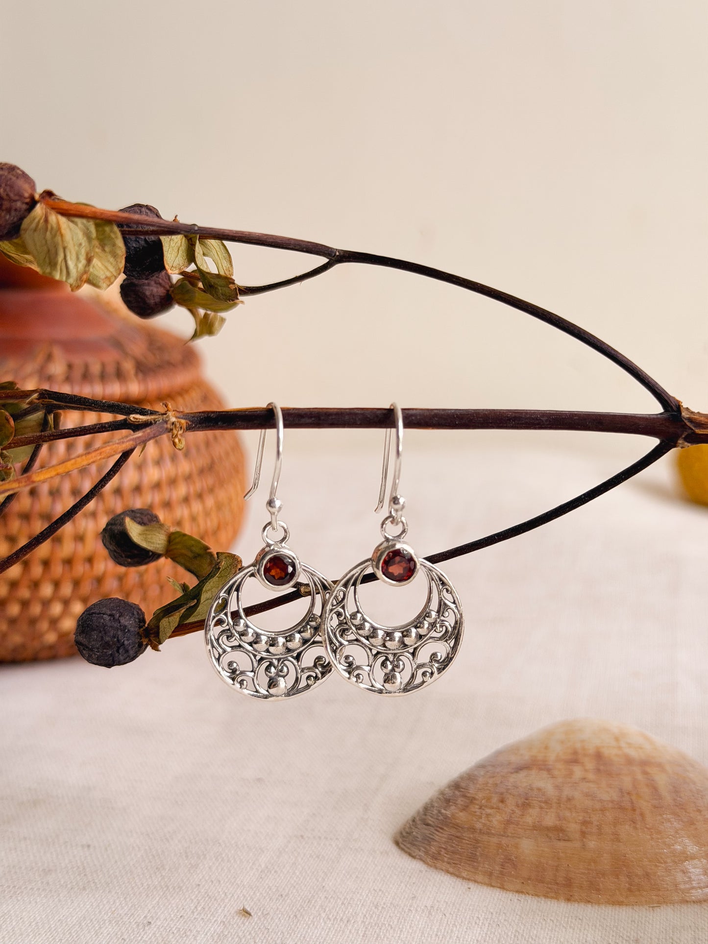 Mahtab silver fish hook earrings (2 variants)
