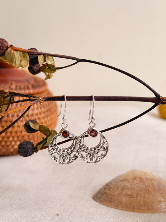 Mahtab silver fish hook earrings (2 variants)