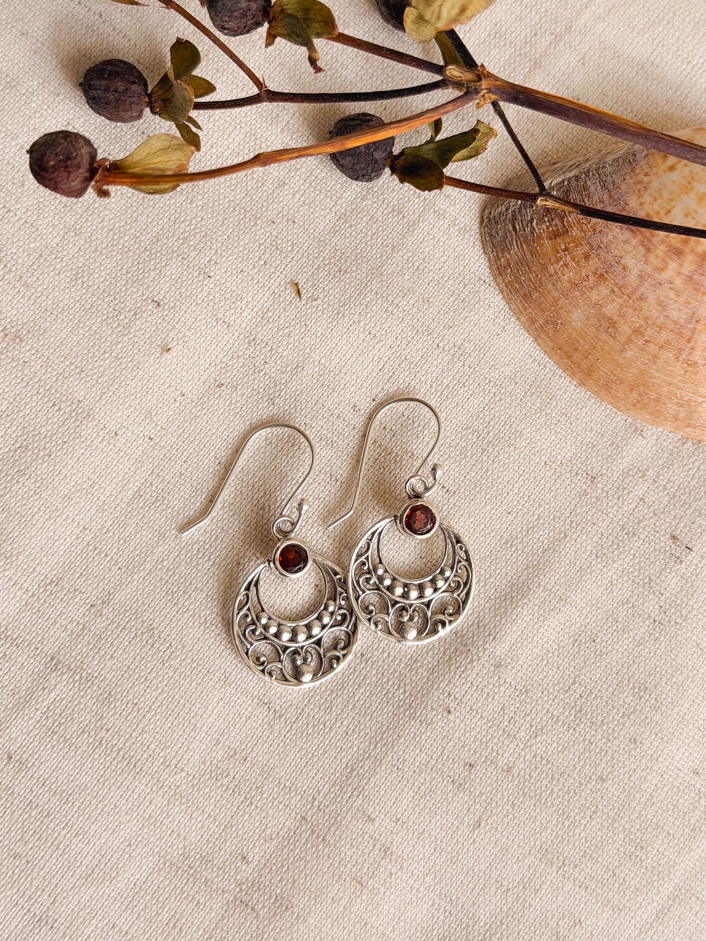 Mahtab silver fish hook earrings (2 variants)