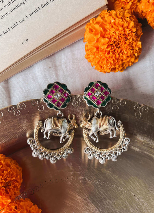 Kalyani dual tone kundan earring