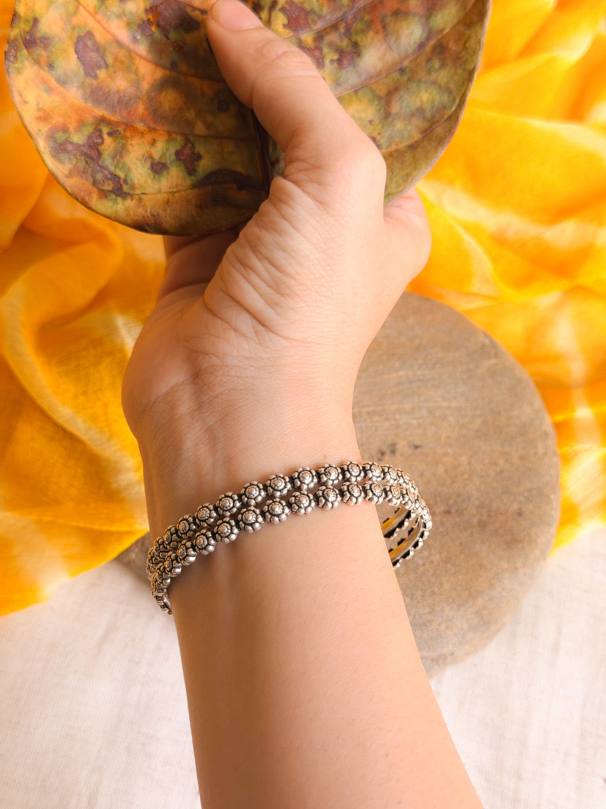 Dhanashri oxidised silver bangles (1 piece)