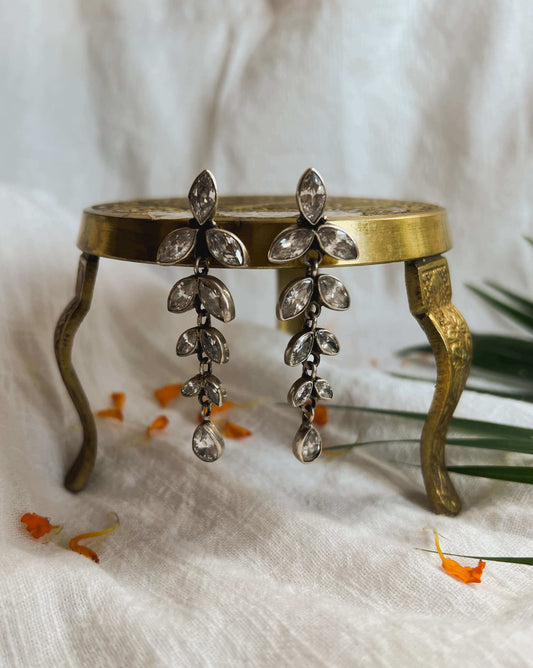 Brahmi white glass polki danglers