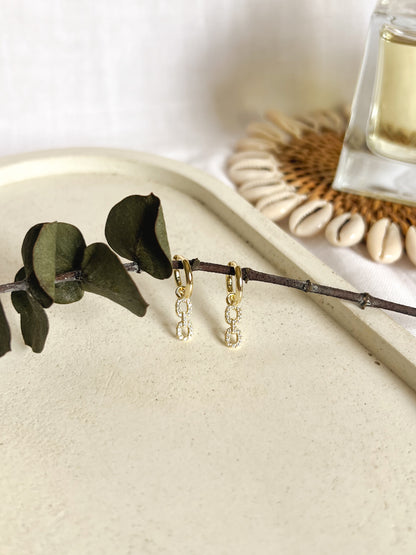 Link Chain 18K gold plated silver drop earrings