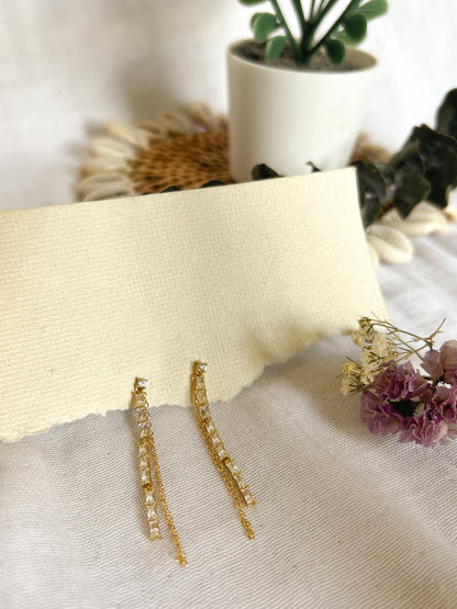 Constellation danglers in 18k gold plated silver