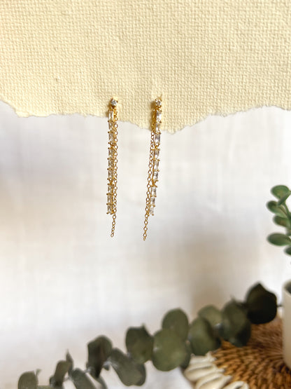 Constellation danglers in 18k gold plated silver