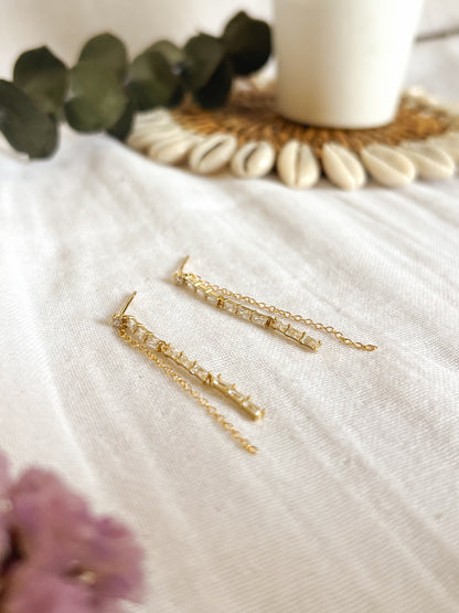 Constellation danglers in 18k gold plated silver