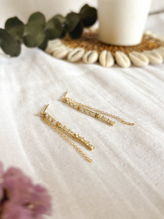 Constellation danglers in 18k gold plated silver
