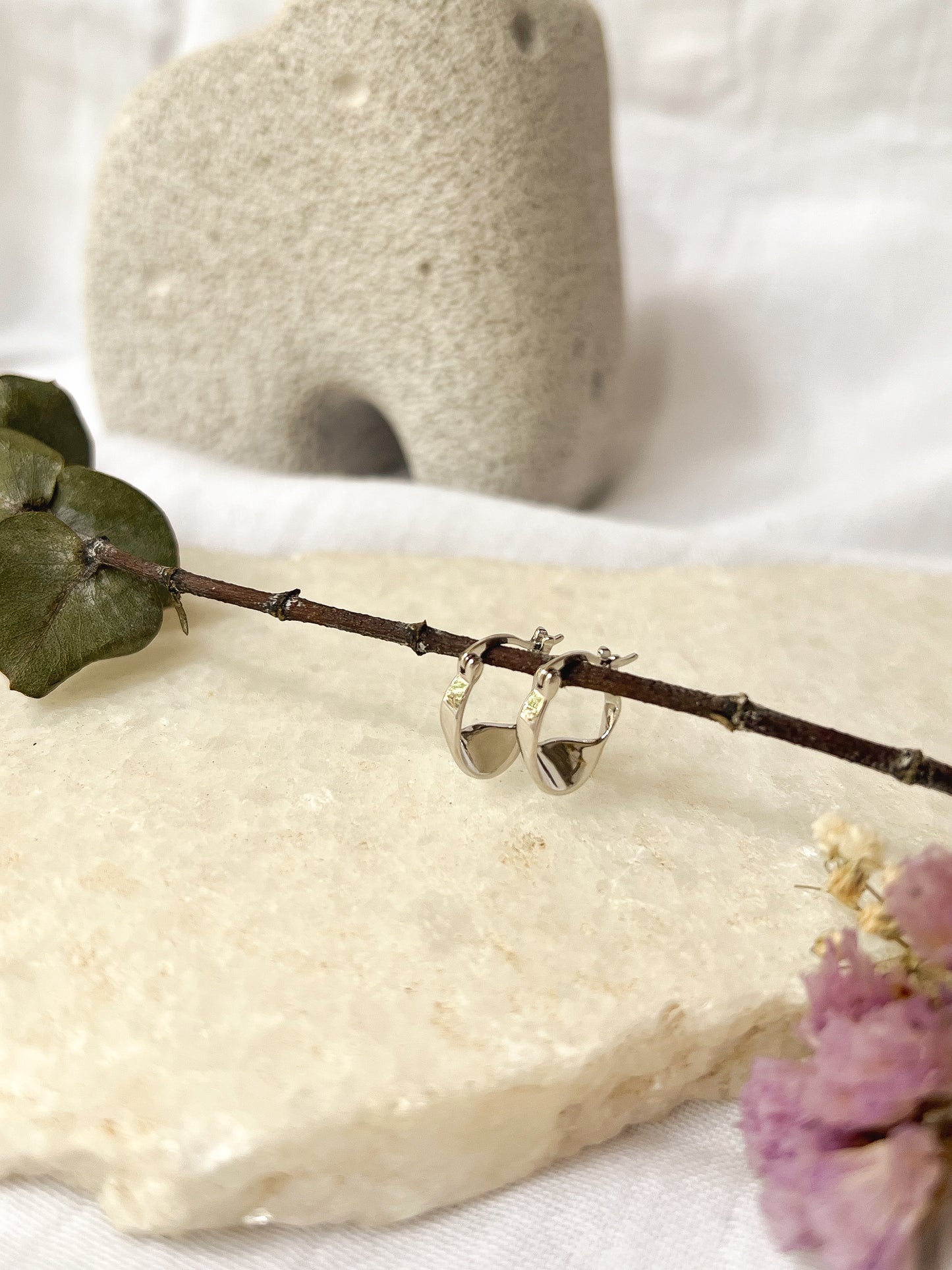 Ebb hoops in sterling silver