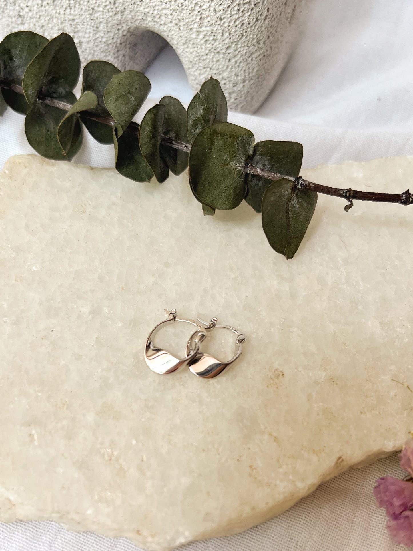 Ebb hoops in sterling silver